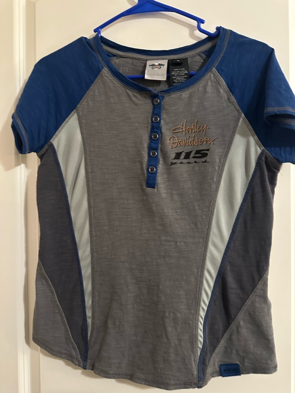 Harley-Davidson Gray, Blue & Light Gray tee